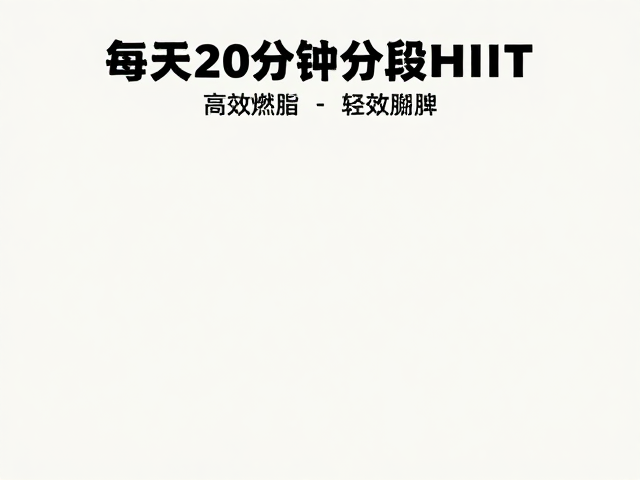 每天20分钟分段HIIT，高效燃脂，轻松坚持的高强度间歇训练法