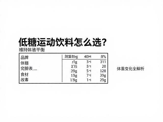 低糖运动饮料怎么选?维持体液平衡,体重变化全解析
