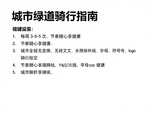 城市绿道骑行指南,每周3-5次,节奏随心享健康