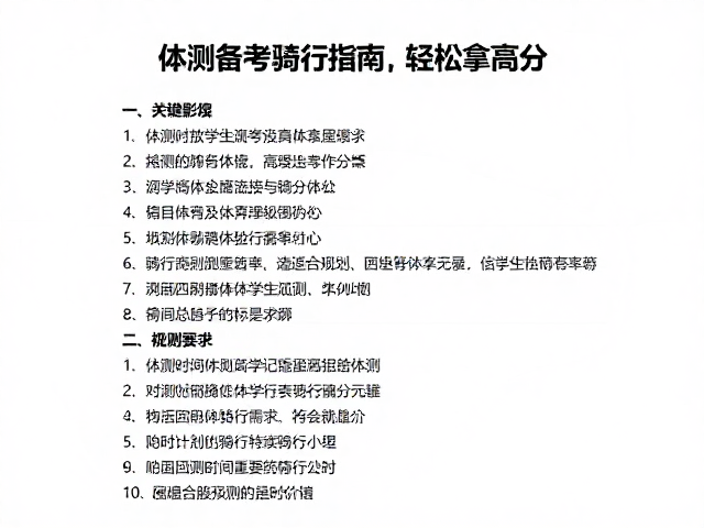 体测备考学生骑行指南,高效增强体质,轻松拿高分