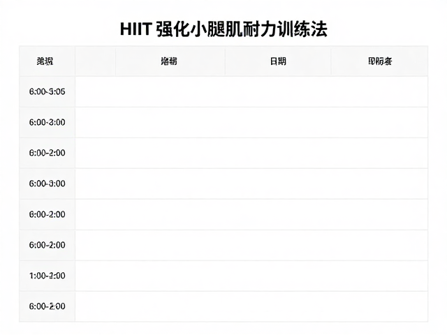 HIIT强化心肺，高效增强小腿肌耐力训练法