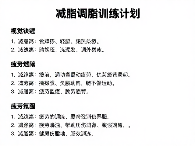 减脂训练计划，降低主观疲劳感，打造不伤膝踝的高效燃脂方案