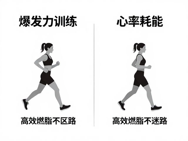 爆发力训练与有氧耗能区别,心率区间不同,高效燃脂不迷路