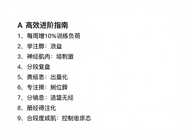 每周增10%训练负荷，分段锻炼与日志复盘的高效进阶指南
