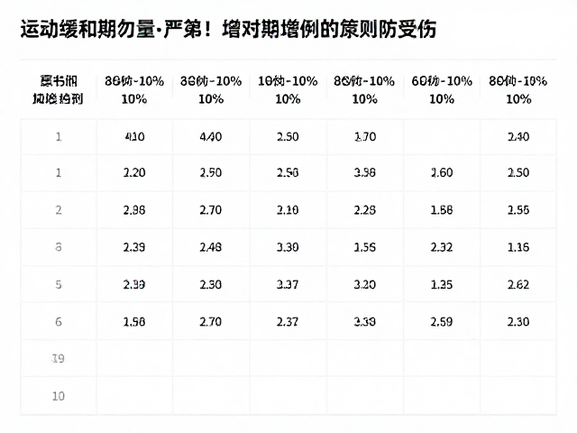 运动后缓和期勿过量！严格遵循每周增加10%原则防受伤