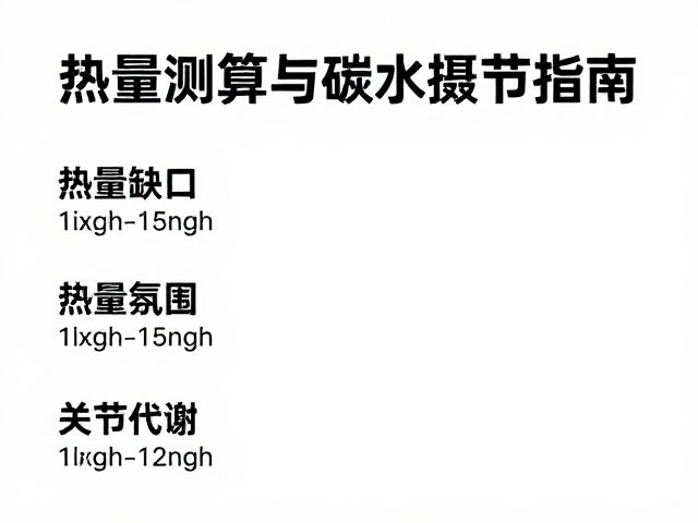 热量测算与碳水摄入指南,科学饮食保护关节健康