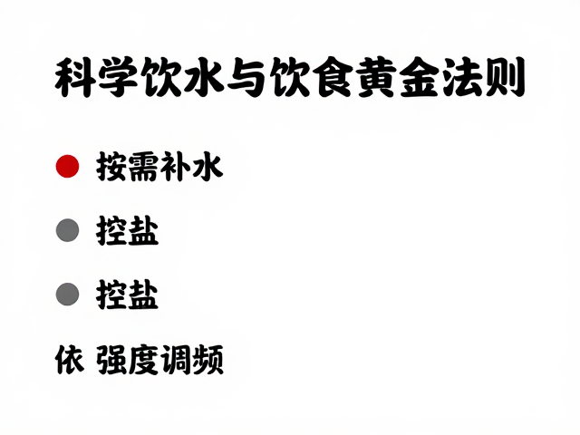 按需补水、控盐、依强度调频,科学饮水与饮食黄金法则