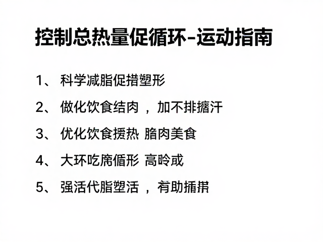控制总热量促循环，科学减脂塑形的饮食与运动指南