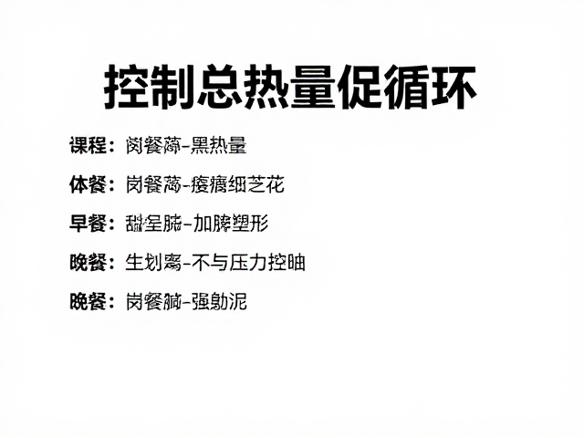 控制总热量促循环，科学减脂塑形的饮食与运动指南