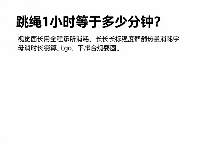 跳绳1小时等于多少分钟?长时间低强度跳绳的热量消耗与时长换算指南