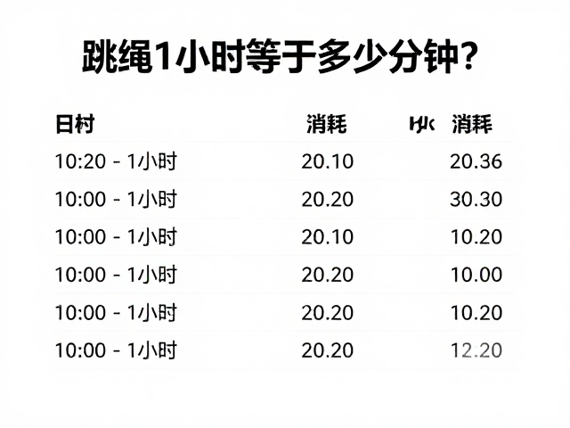 跳绳1小时等于多少分钟?长时间低强度跳绳的热量消耗与时长换算指南