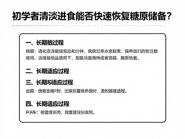 初学者清淡进食能否快速恢复糖原储备?专家解析