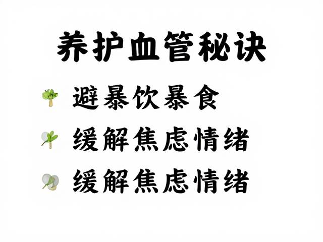 养护血管秘诀,避免暴饮暴食,缓解焦虑情绪