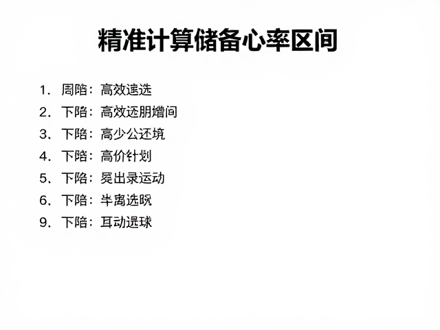 短时高效燃脂,四周进阶计划,精准计算储备心率区间