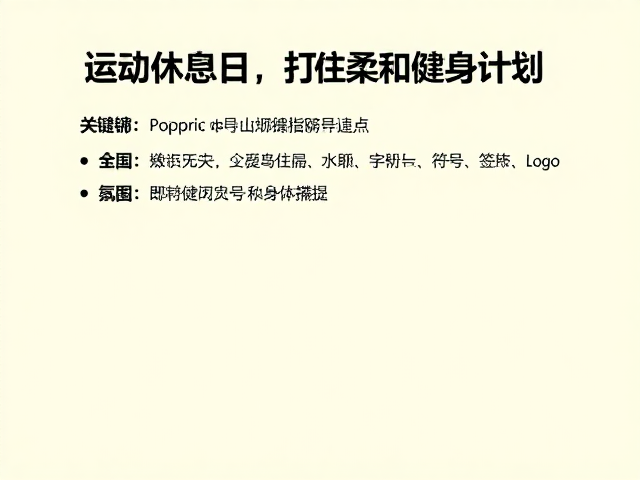 结合运动休息日,评估既往病史,打造柔和健身计划