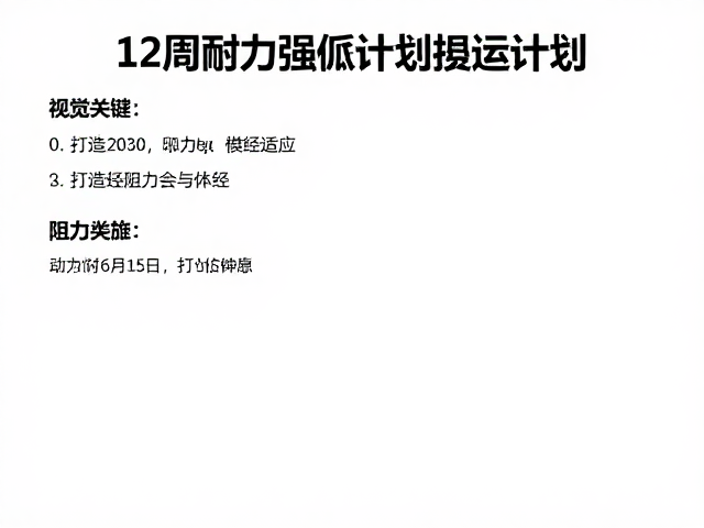 12周耐力强化计划，提升配速与阻力，打造超强耐力体能