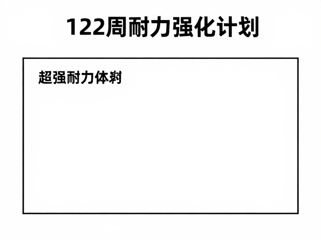 12周耐力强化计划，提升配速与阻力，打造超强耐力体能