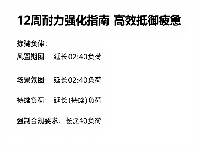 跑步入门者必看，12周耐力强化指南，高效抵御疲惫