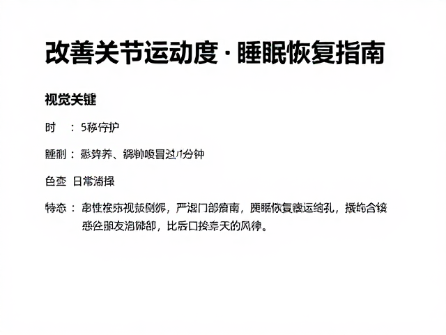 改善关节活动度，日常防护与睡眠恢复指南
