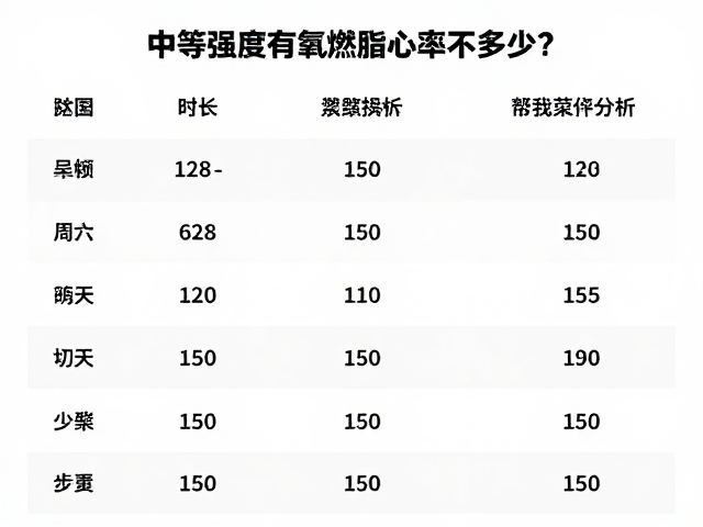 中等强度有氧燃脂心率是多少？128-150次/分钟时长换算指南