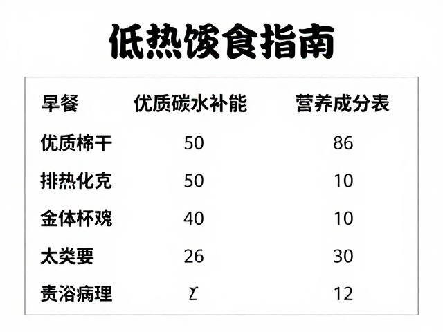 低热进食指南,优质碳水补能,看懂营养成分表