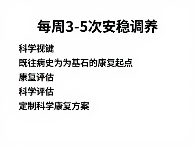 每周3-5次安稳调养，结合既往病史评估，定制科学康复方案