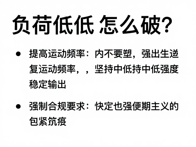 负荷偏低怎么破？提高运动频率，坚持中低强度稳定输出