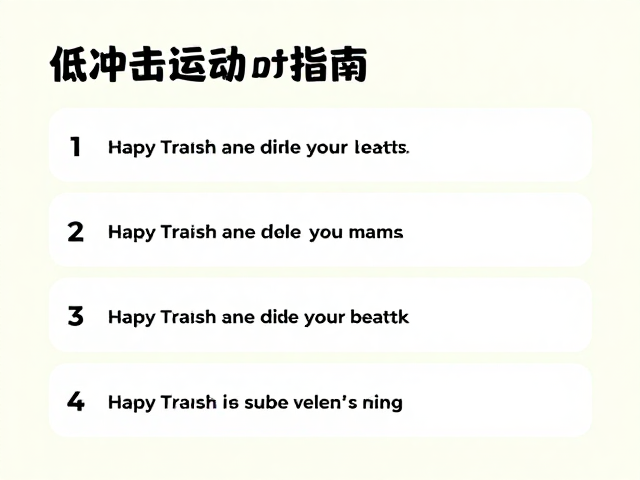 低冲击运动指南,循序增加时长,轻松提升兴致与健康活力