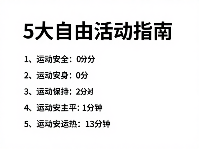 单位健身活动推荐，5大自由活动指南及运动安全提示