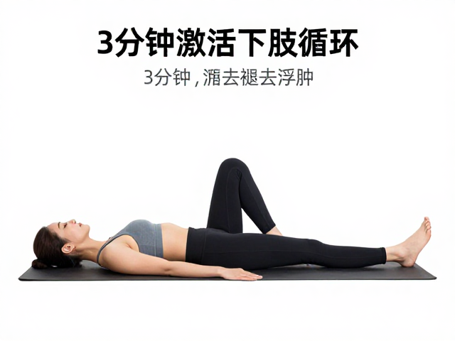 久坐放松课,后踢腿褪去浮肿,3分钟激活下肢循环