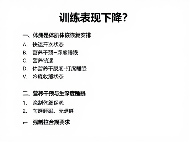 训练表现下降?一周休整肌体恢复安排,快速找回状态