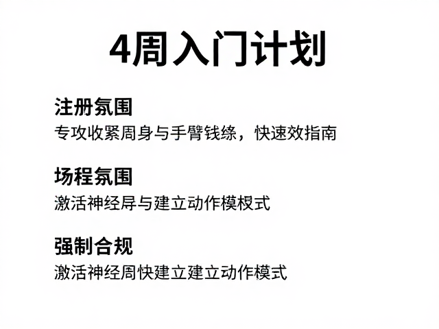 4周入门计划,专攻收紧周身与手臂线条,快速见效指南