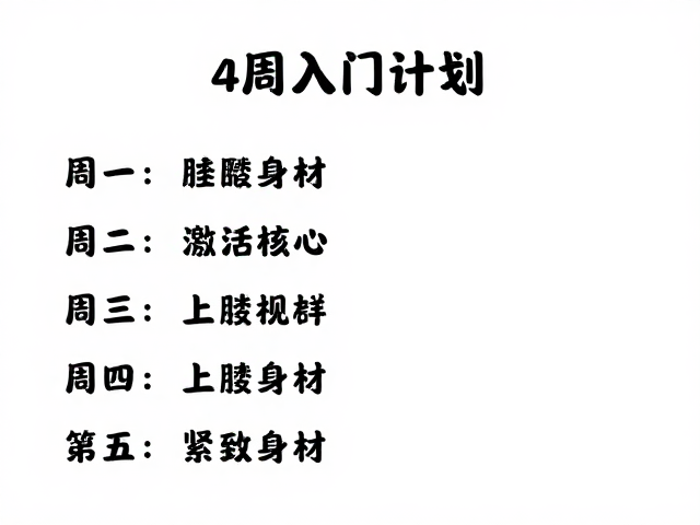 4周入门计划，收紧周身与手臂线条，轻松练出紧致身材