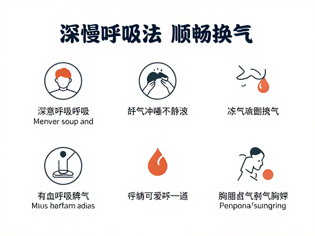 深慢呼吸法，顺畅换气技巧，有效减少岔气与胸闷