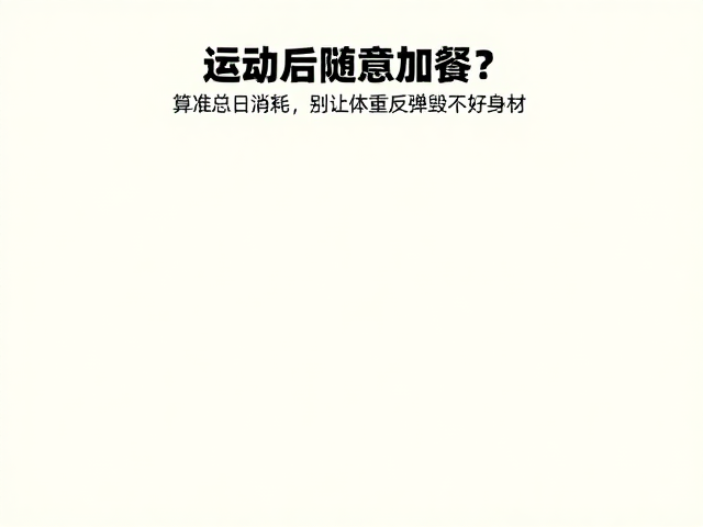 运动后随意加餐？算准总日消耗，别让体重反弹毁了好身材