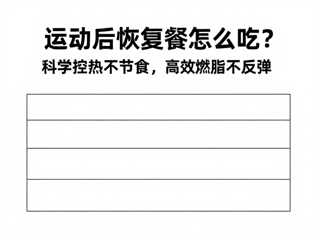 运动后恢复餐怎么吃?科学控热不节食,高效燃脂不反弹