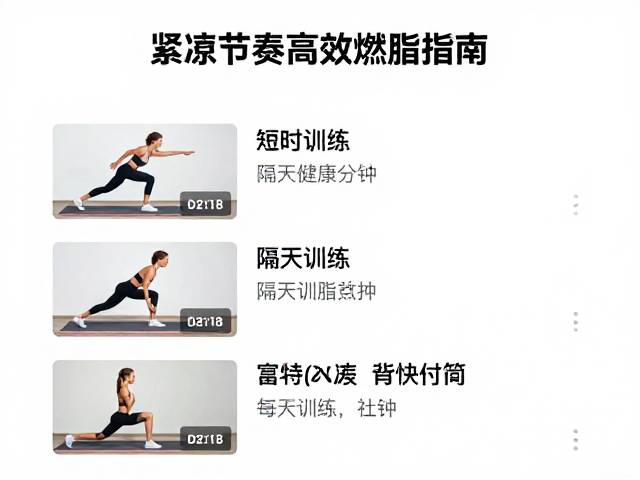短时耗能，隔天训练，紧凑节奏高效燃脂指南