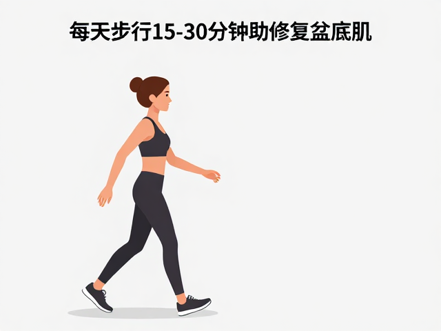 每天步行15-30分钟助修复盆底肌,低强度步行法