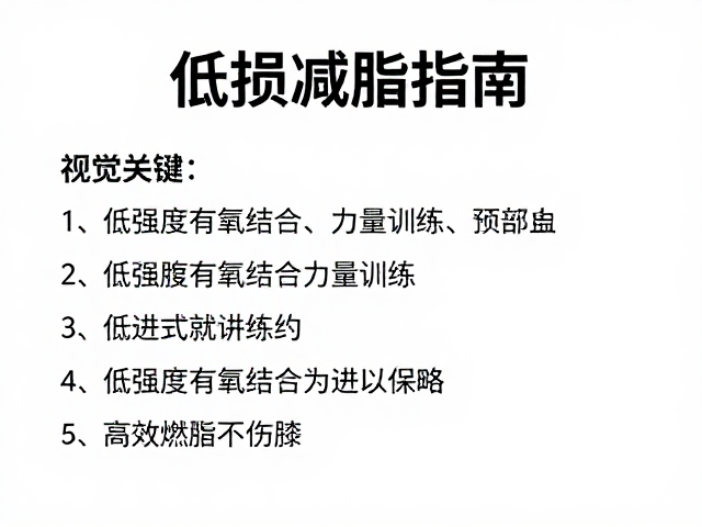 低损减脂指南,低强度有氧结合力量训练,高效燃脂不伤膝