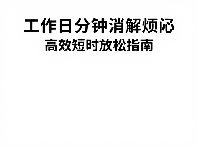 工作日20分钟消解烦闷,高效短时放松指南
