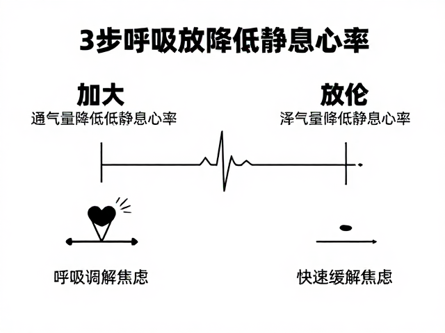加大通气量降低静息心率,3步呼吸放松法,快速缓解焦虑