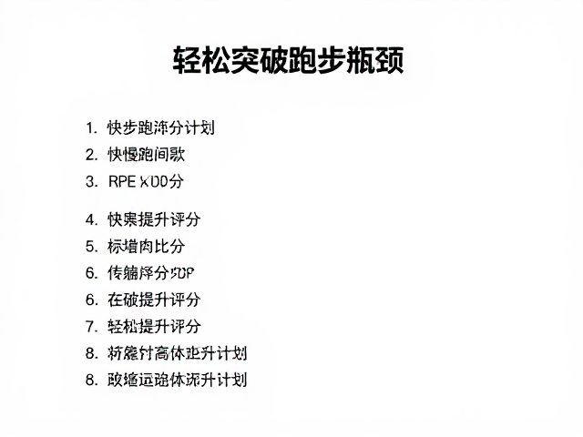 快慢跑间歇,RPE评分,8周科学提升计划,轻松突破跑步瓶颈