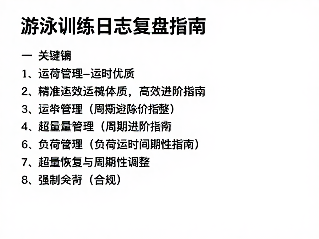 游泳训练日志复盘，精准适配体质，高效进阶指南