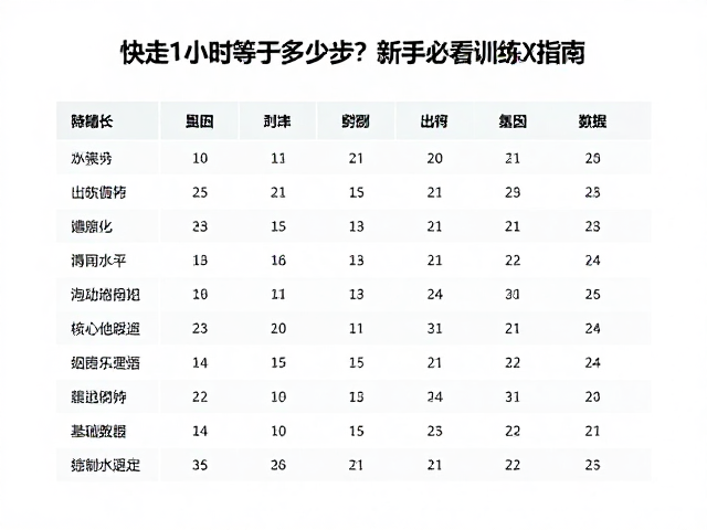 快走1小时等于多少步?新手必看训练水平换算指南