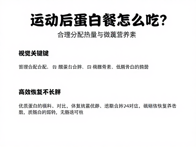运动后蛋白餐怎么吃?合理分配热量与微量营养素,高效恢复不长胖