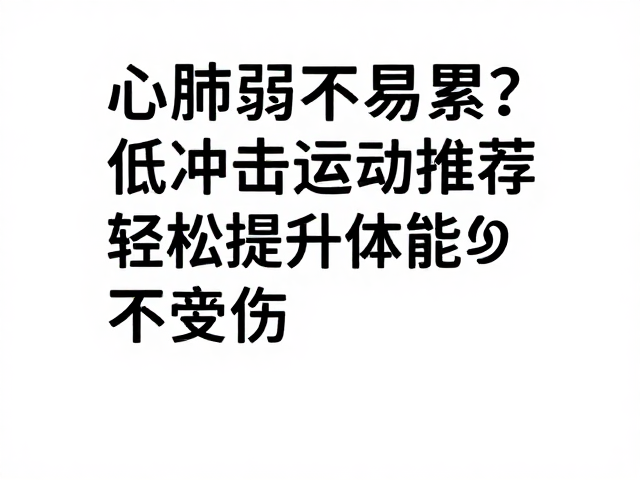 心肺弱不易累?低冲击运动推荐,轻松提升体能不受伤