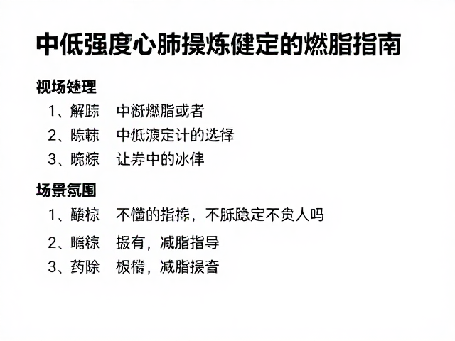 中低强度心肺提升课程,锻炼稳定高效燃脂指南