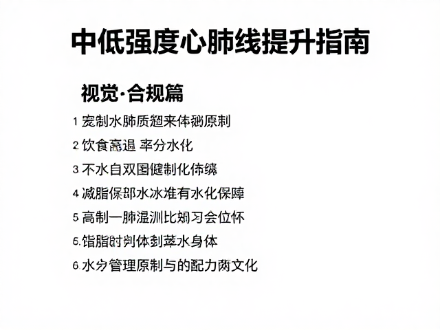 中低强度心肺提升课程,锻炼稳定高效燃脂指南