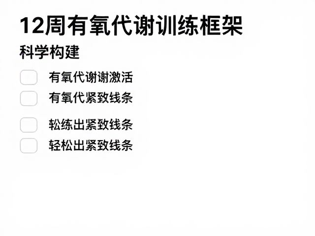 12周塑形计划,有氧代谢激活,轻松练出紧致线条