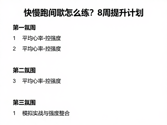 快慢跑间歇怎么练?8周提升计划,用平均心率控强度